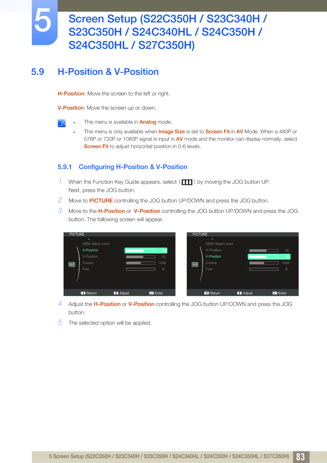 Samsung S22C350H, S24C350HL user manual Hdmi Black Level 