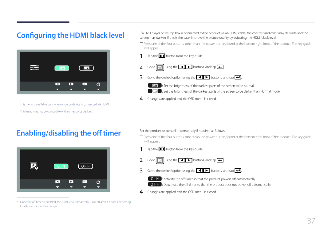 Samsung S24C770T user manual Configuring the Hdmi black level 