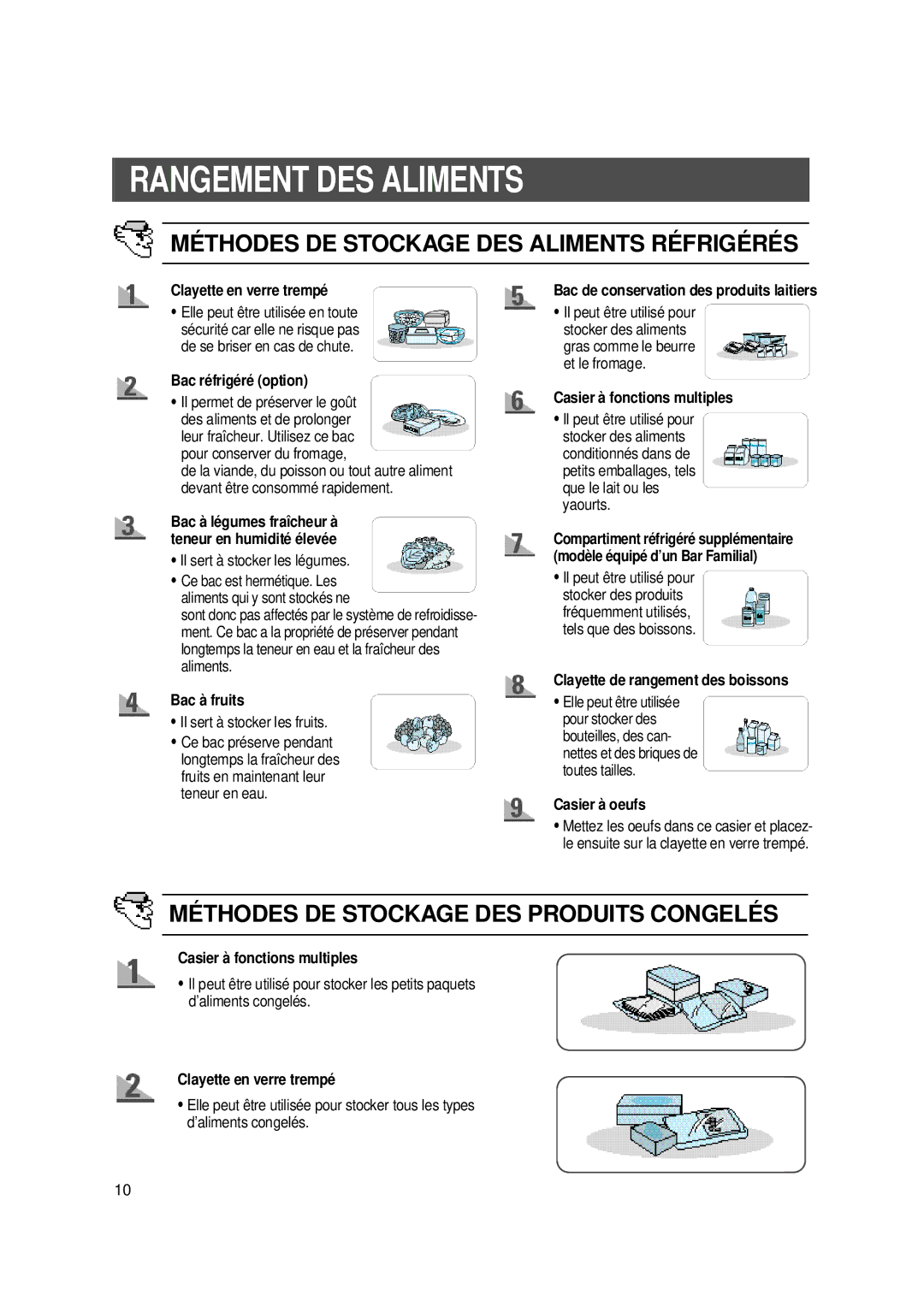 Samsung SS20XS1/SRX, S24SHPSGQN/XEF, S24SHESWQN/XEF Rangement DES Aliments, Méthodes DE ST Ockage DES Aliments Réfrigérés 