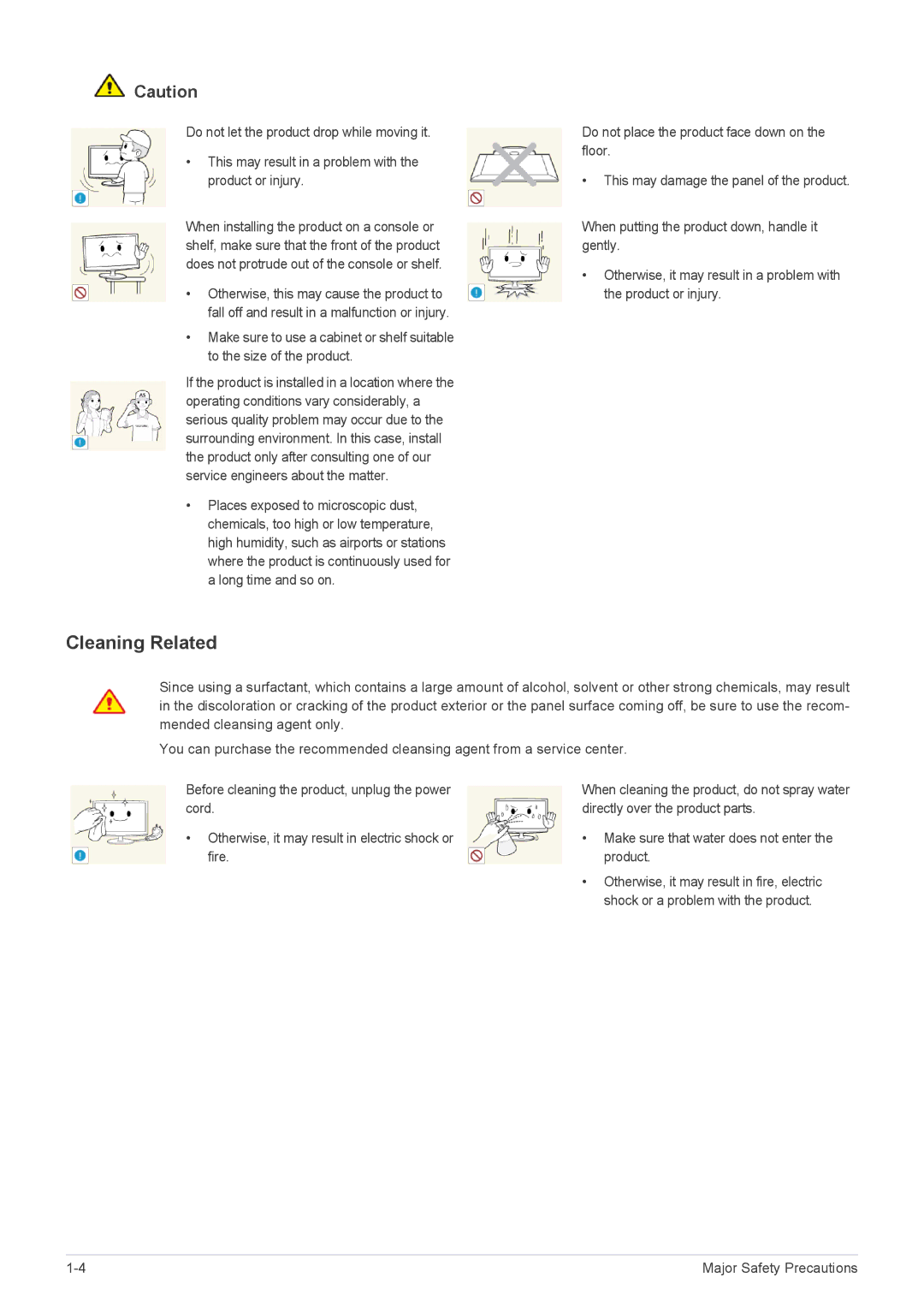 Samsung S20A550H, S27A550H, S23A550H user manual Cleaning Related 