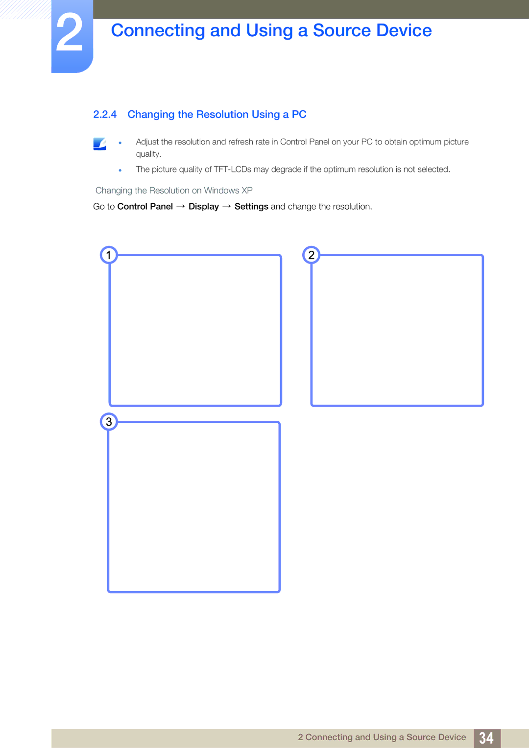 Samsung S27A850T user manual Changing the Resolution Using a PC 