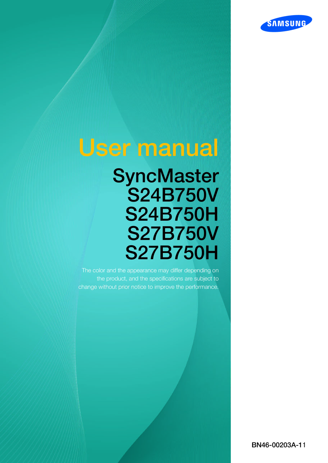 Samsung user manual SyncMaster S24B750V S24B750H S27B750V S27B750H 