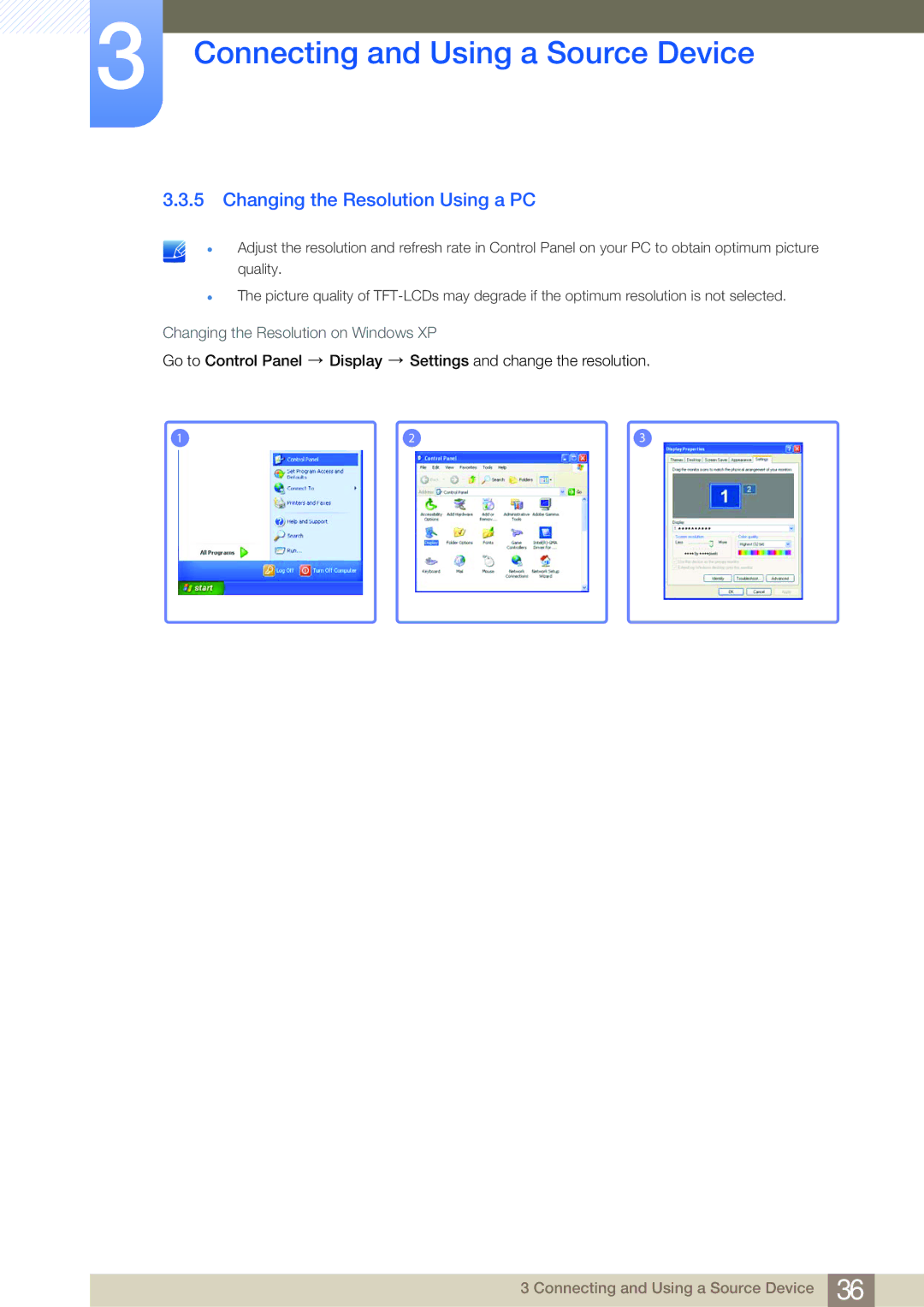 Samsung S27B750V user manual Changing the Resolution Using a PC 