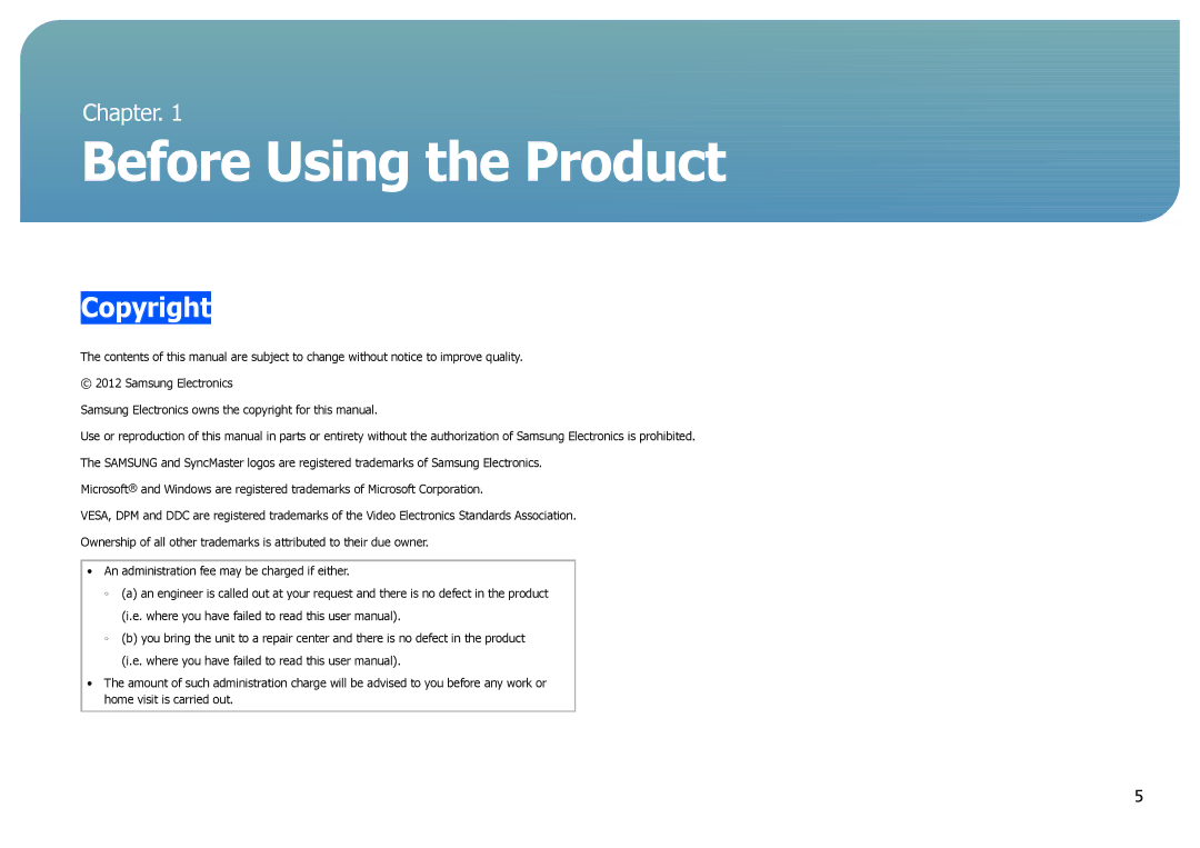 Samsung S27B970D user manual Before Using the Product, Copyright 