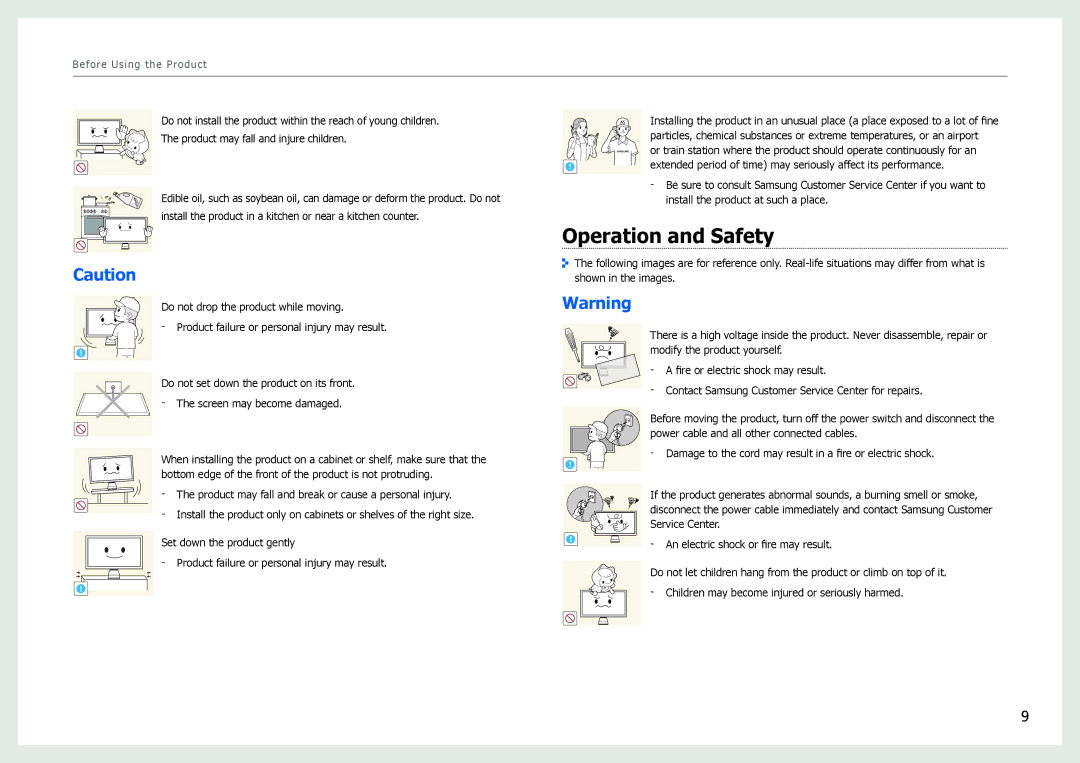 Samsung S27B970D user manual Operation and Safety 