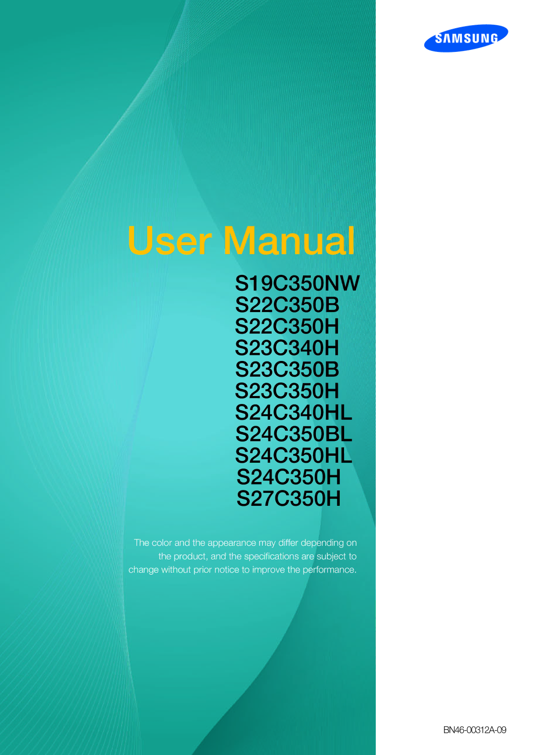 Samsung S27C350H user manual BN46-00312A-09 