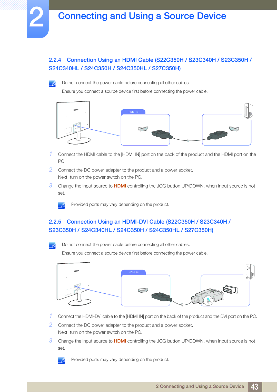 Samsung S27C350H user manual Hdmi 