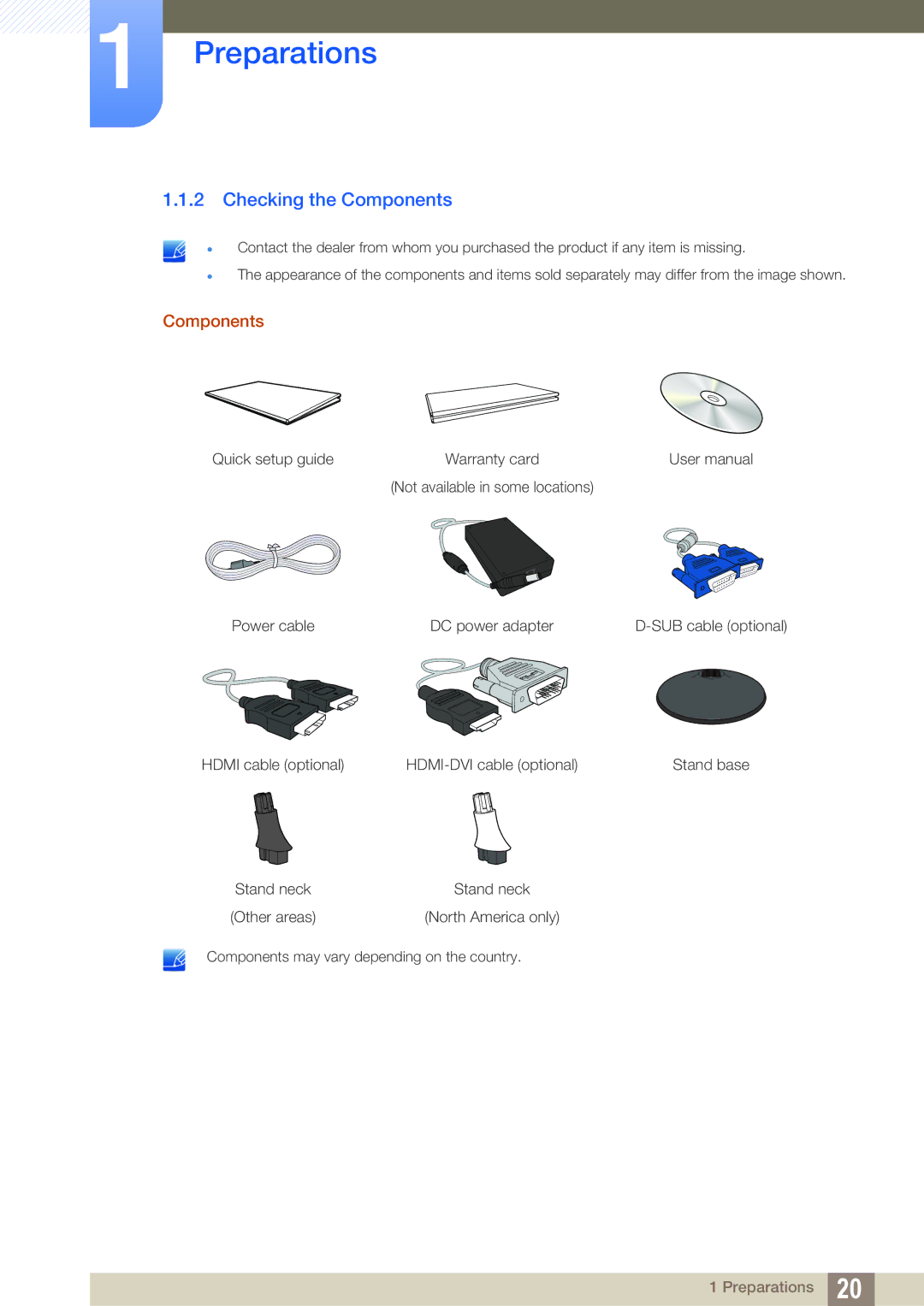 Samsung S27C390H user manual Checking the Components 