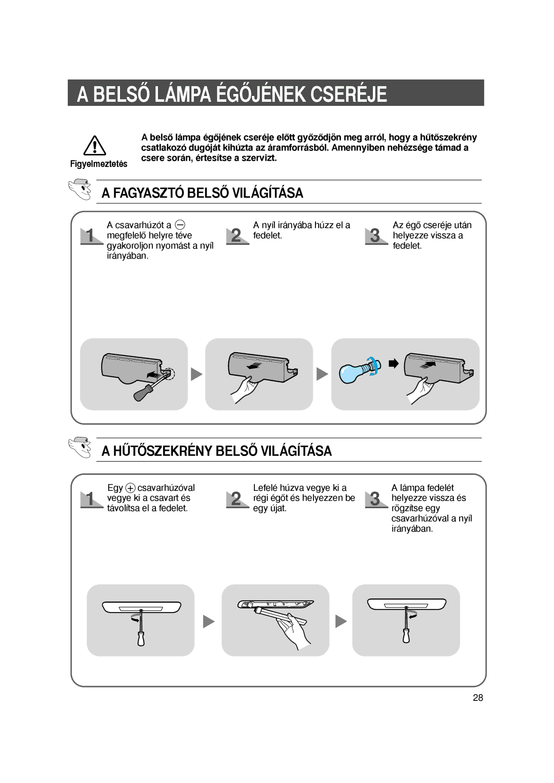 Samsung S24AHESWQN/XEH, S27EHESWQN/SPL manual Fagyaszto BELSOò Vilagštasa, HUòTOòSZEKRENY BELSOò Vilagštasa 