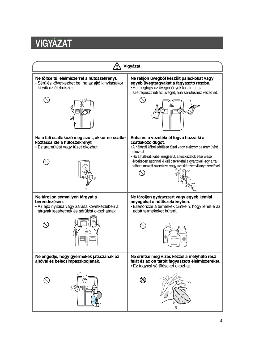 Samsung S24AHESWQN/XEH, S27EHESWQN/SPL manual Vigyazat, Koztassa ide a huÉtoÉszekrenyt Csatlakozo dugot 