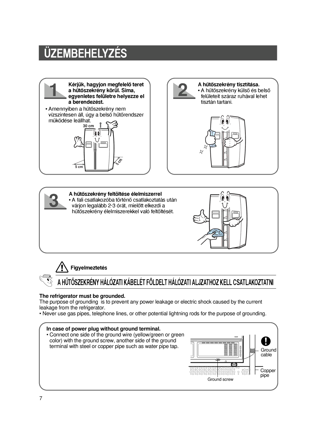 Samsung S27EHESWQN/SPL, S24AHESWQN/XEH manual ?Zembehelyzes, HuÉtoÉszekreny felto/ltese elelmiszerrel 