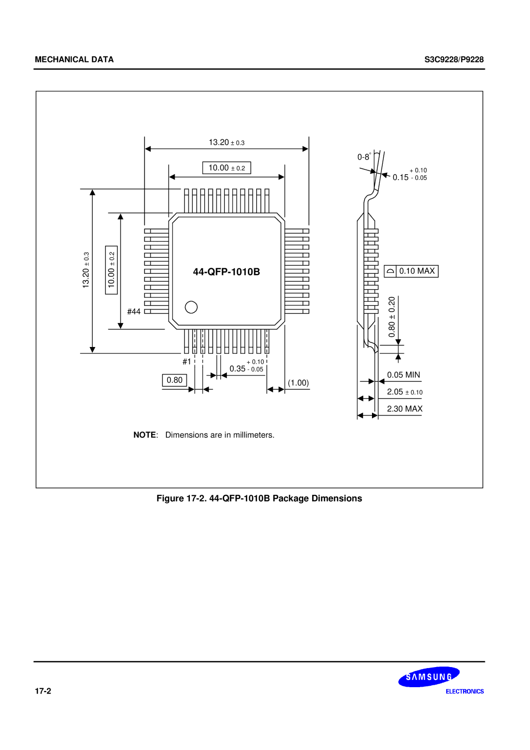 Samsung S3C9228/P9228, 8-Bit CMOS Microcontroller user manual QFP-1010B 