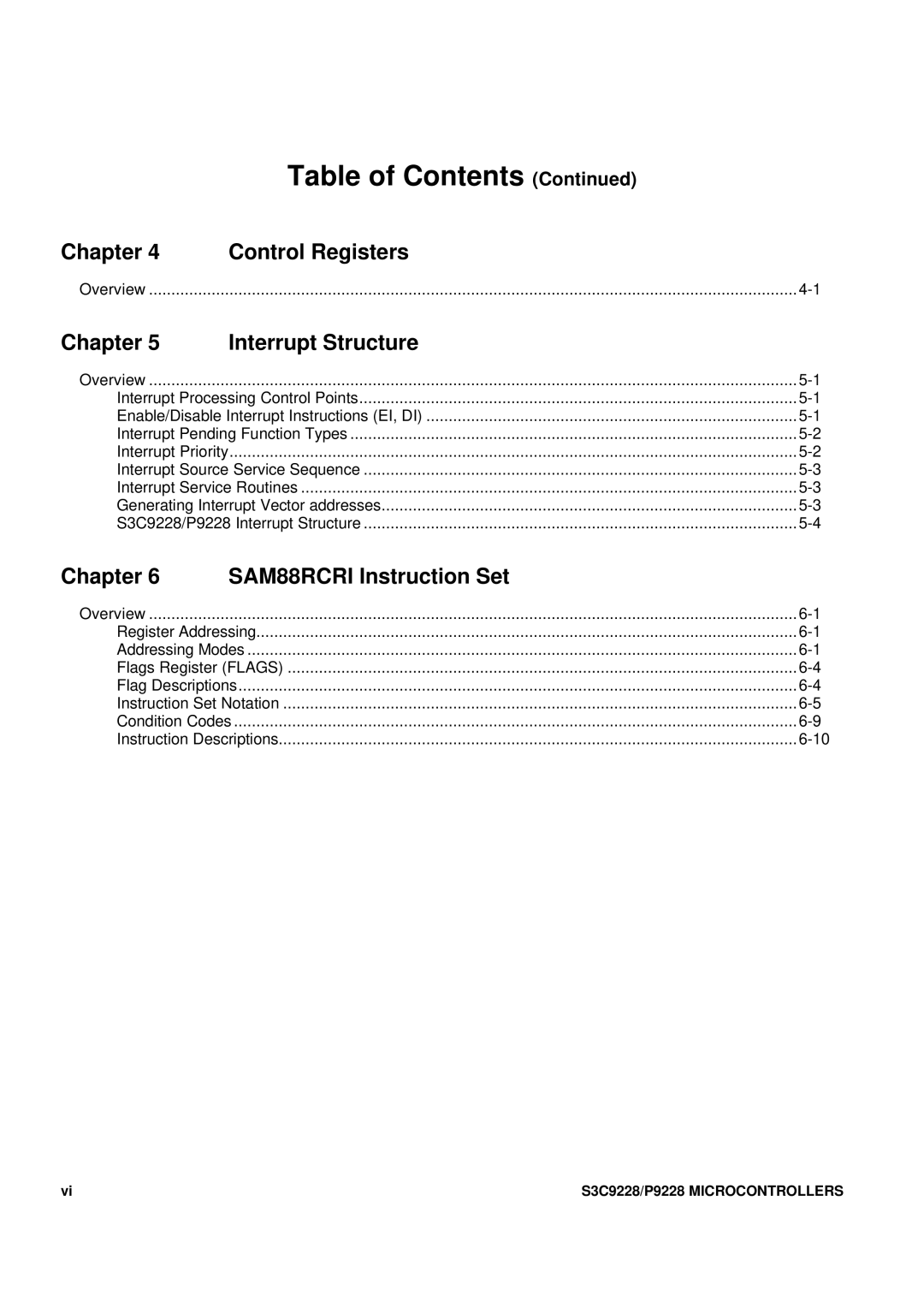 Samsung 8-Bit CMOS Microcontroller, S3C9228/P9228 user manual Chapter Control Registers 