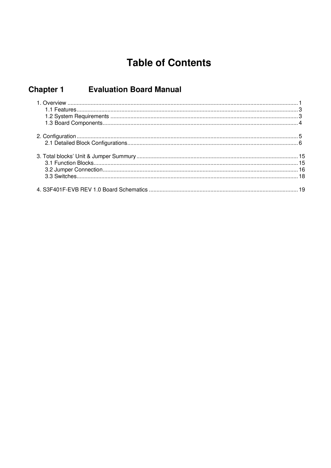 Samsung S3F401F manual Table of Contents 