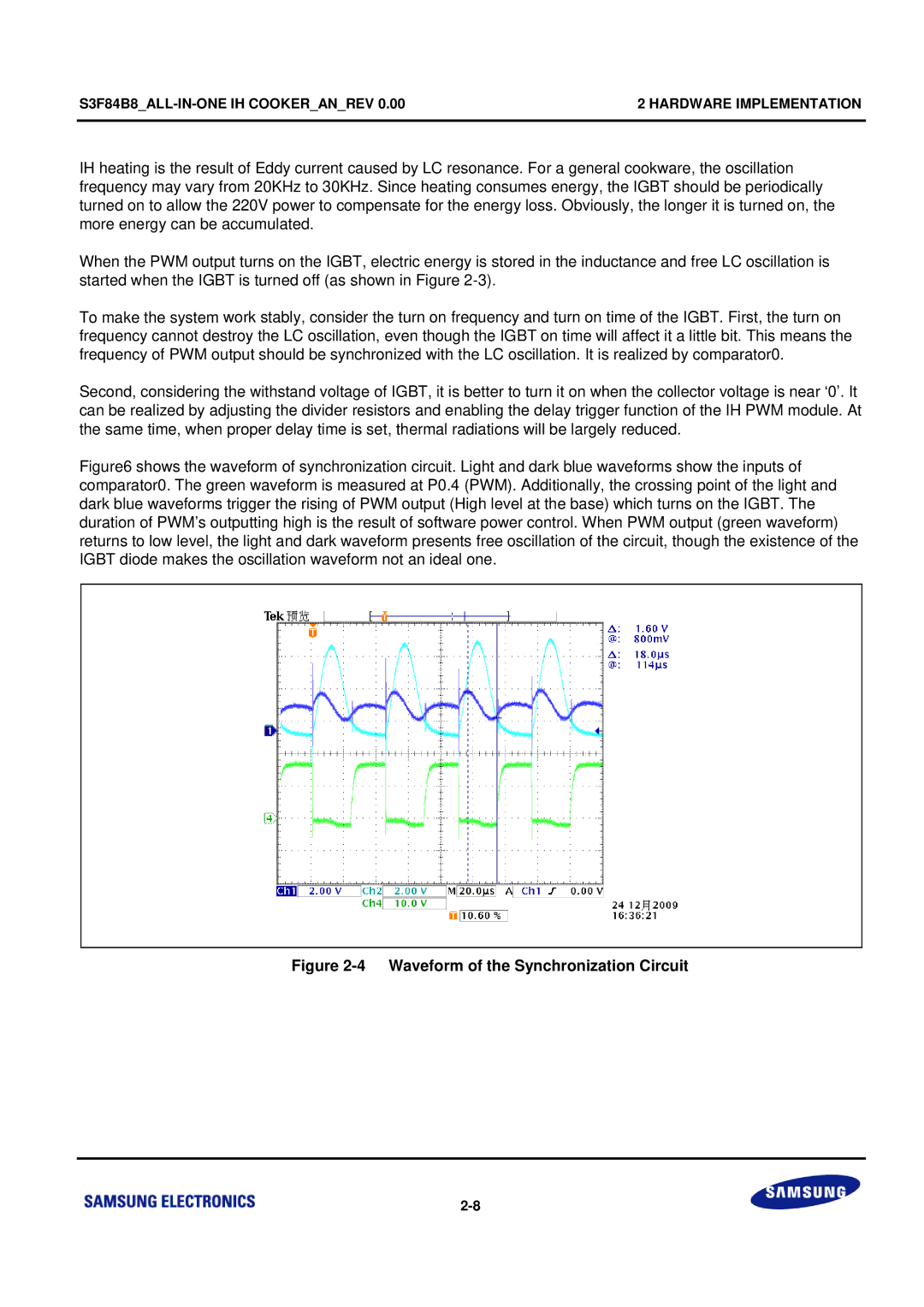 Samsung S3F84B8 manual Waveform of the Synchronization Circuit 