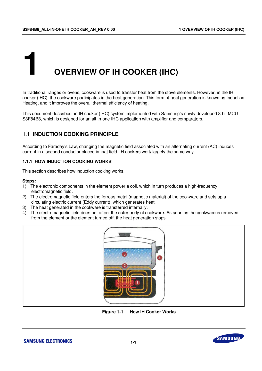 Samsung S3F84B8 manual Induction Cooking Principle, HOW Induction Cooking Works 