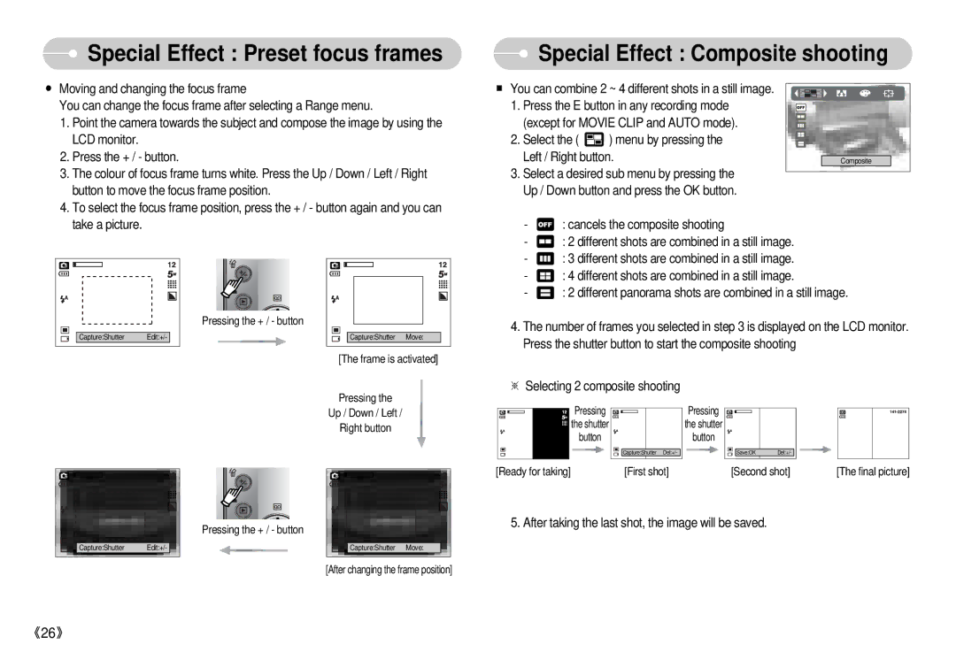 Samsung S500 user manual Special Effect Composite shooting 