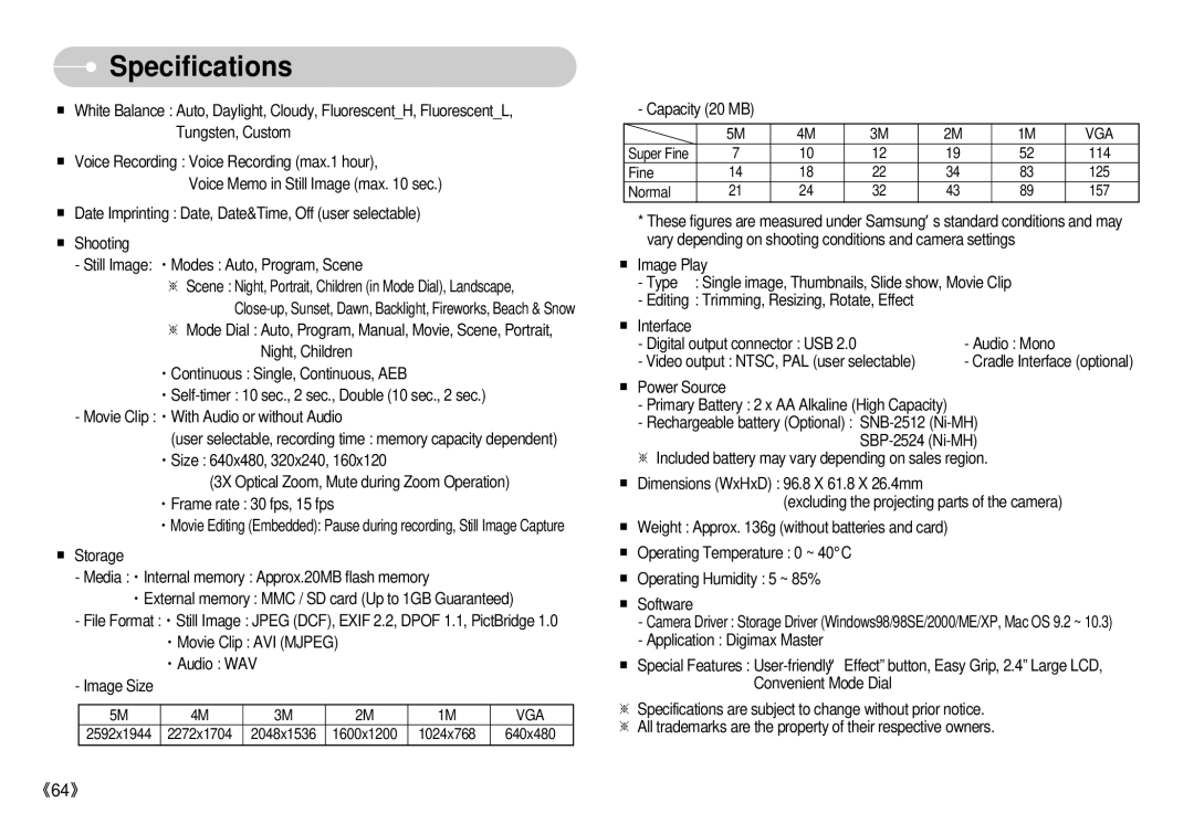 Samsung S500 user manual 《64》 