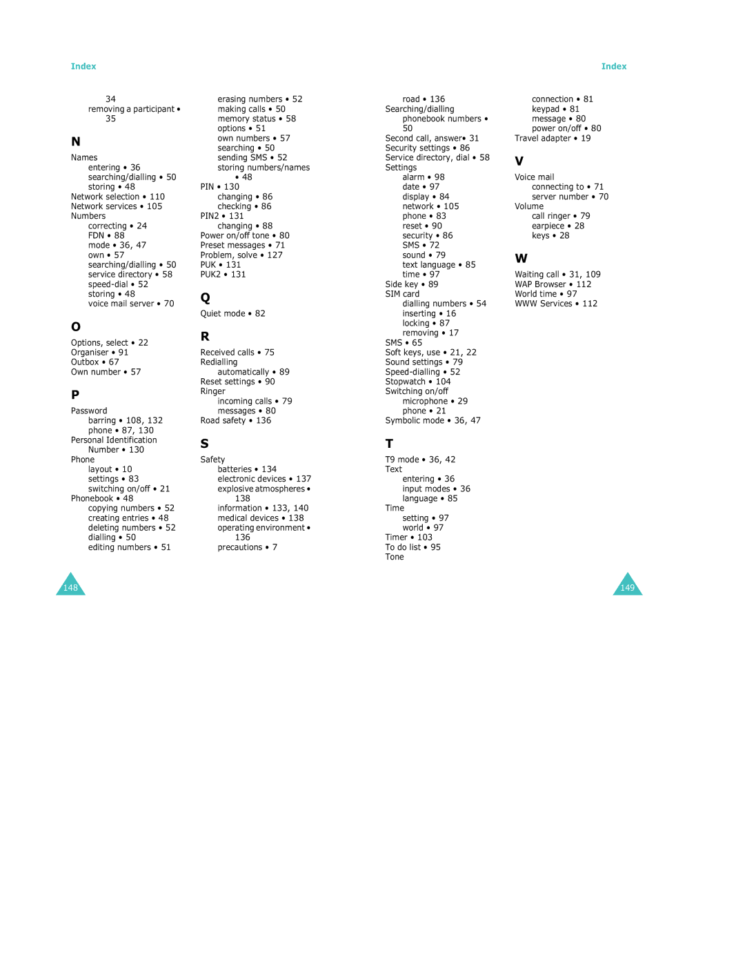 Samsung S500 manual 149 