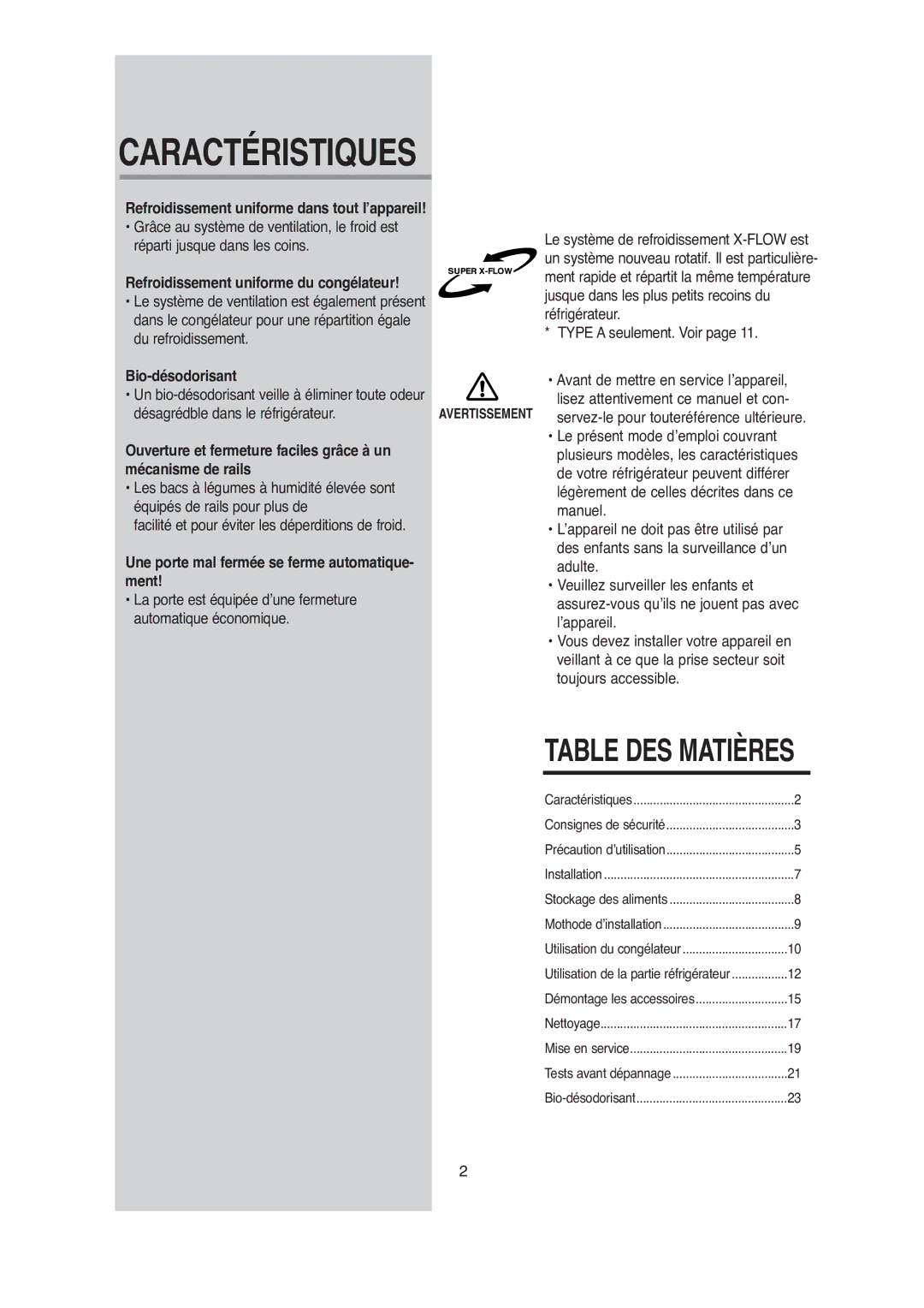 Samsung S52MDCQAGN/XEF manual Refroidissement uniforme dans tout l’appareil, Refroidissement uniforme du congélateur, Ment 