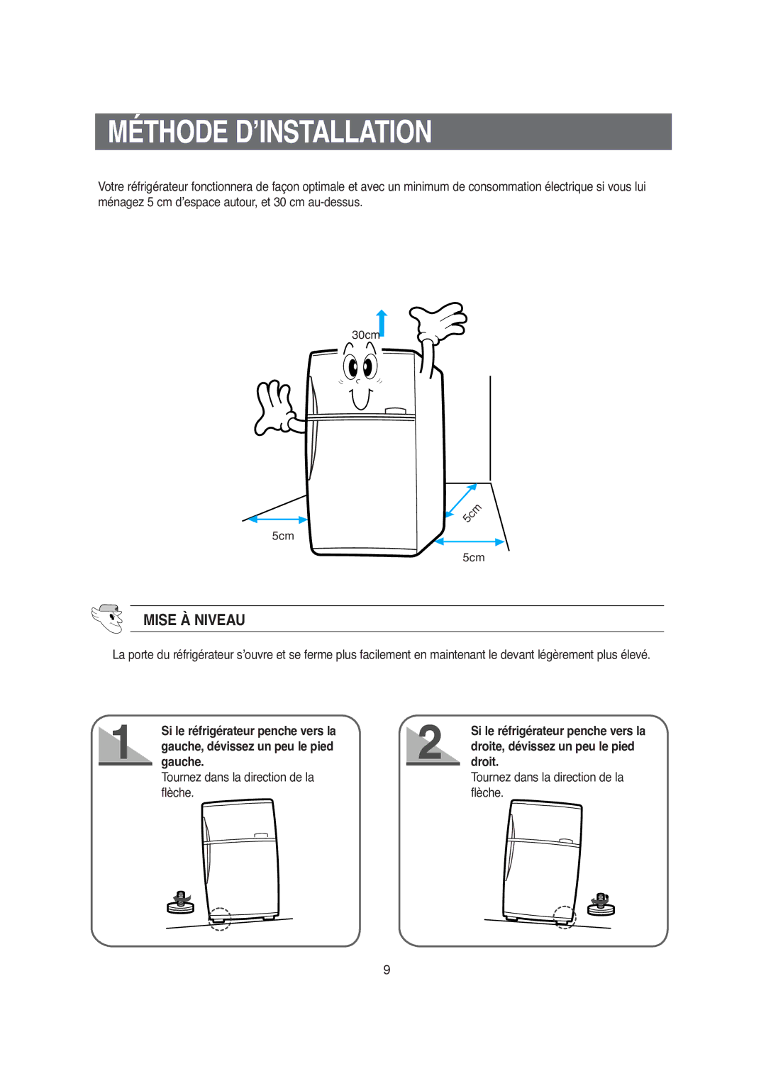 Samsung S52AGCSWQN/XEF, S52AHCSWQN/XEF manual Méthode D’INSTALLATION, Mise À Niveau, Tournez dans la direction de la flèche 