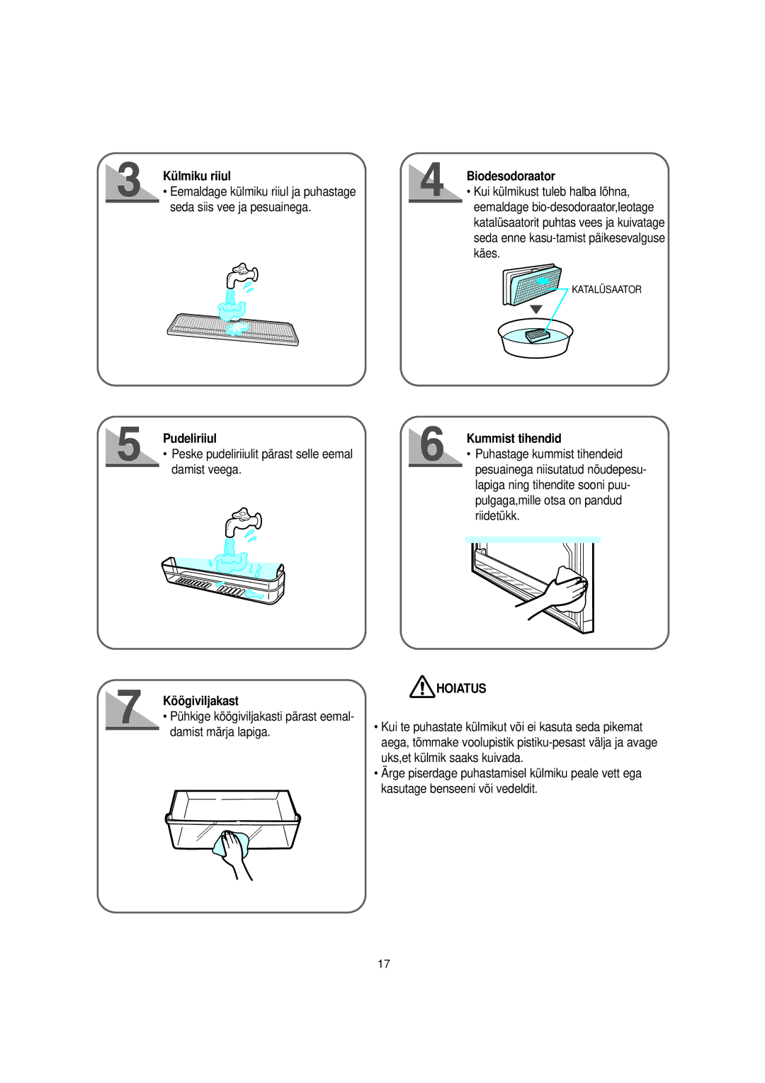 Samsung S52MFBHAGN/XEK, S57MFBHAGN/RUS, S52MFBHAGN/RUS, RT57EATG1/XEK manual Pudeliriiul, Köögiviljakast, Kummist tihendid 