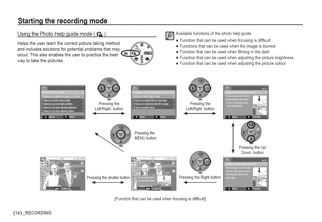 Samsung S760 manual Photo Help guide mode 