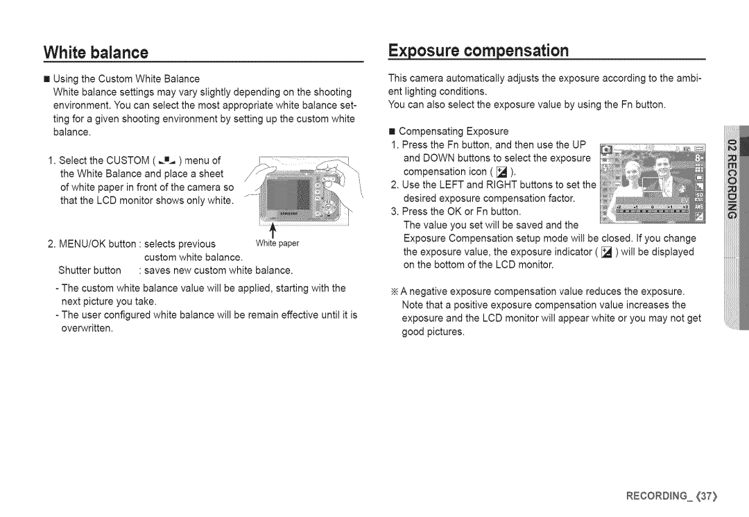 Samsung S760 manual Exposure compensation 