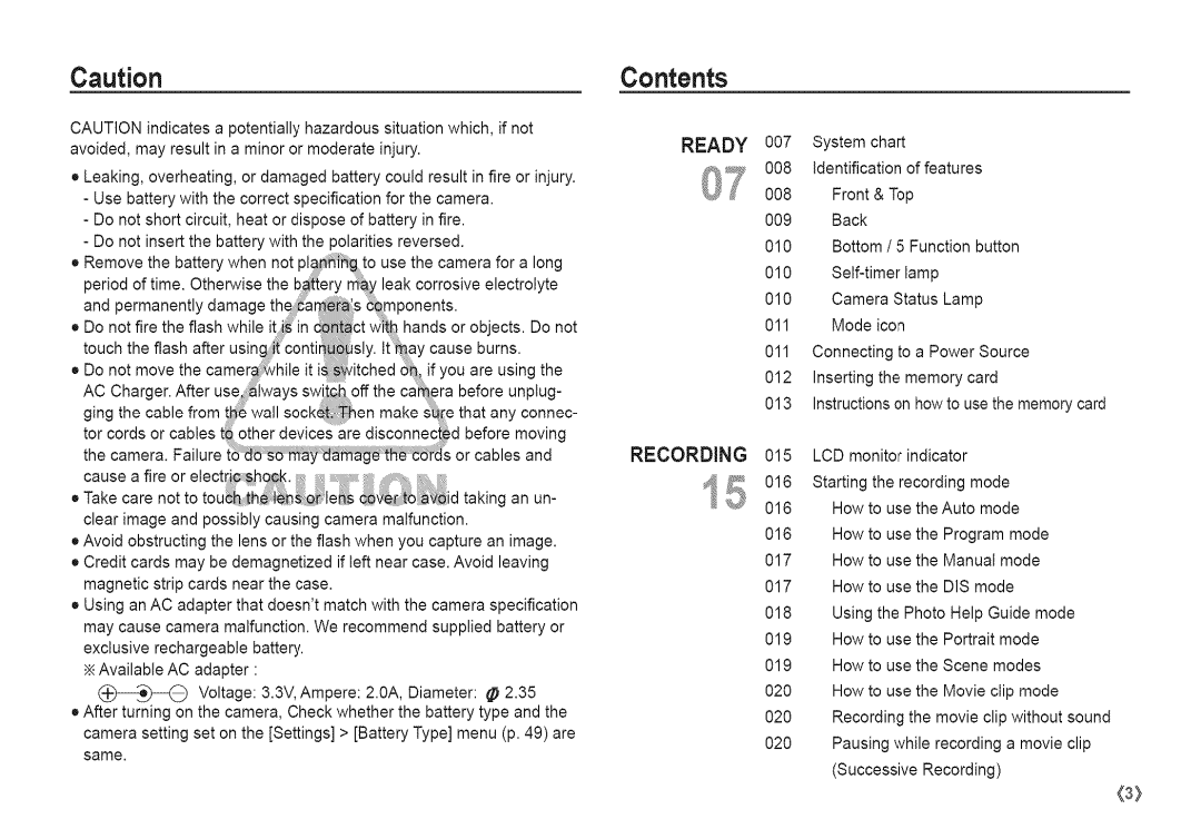 Samsung S760 manual Contents 