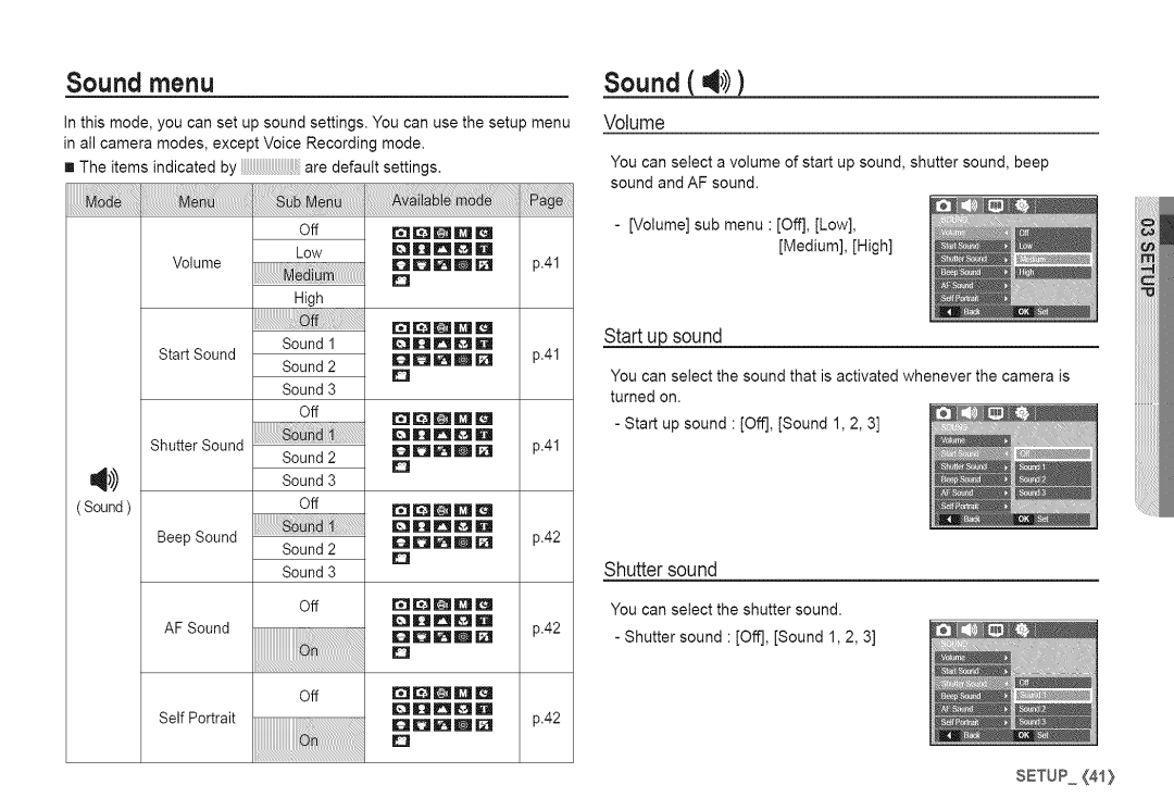 Samsung S760 manual Sound menu, Volume, Shutter sound 