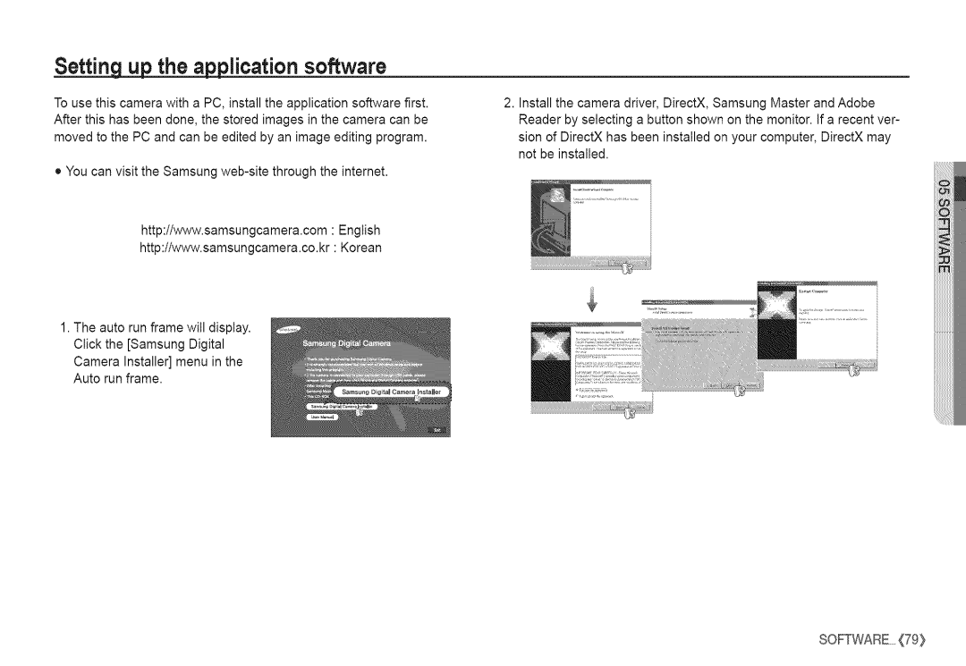 Samsung S760 manual Settinlicationsoftware 