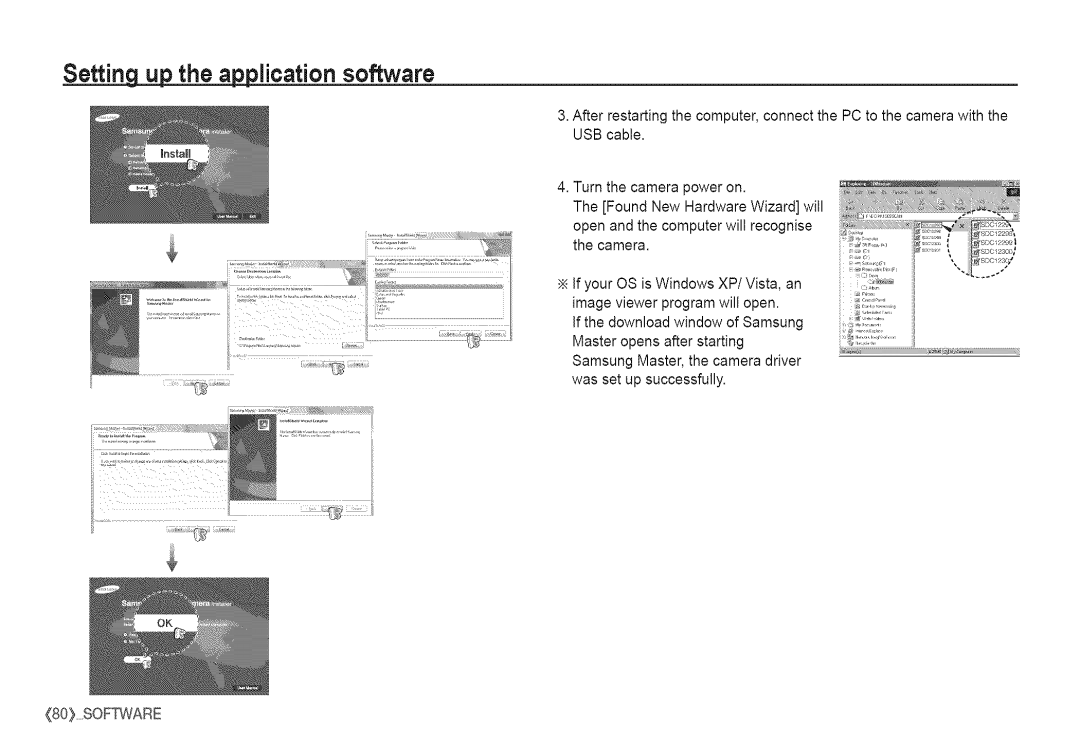 Samsung S760 manual Settinplicationsoftware 