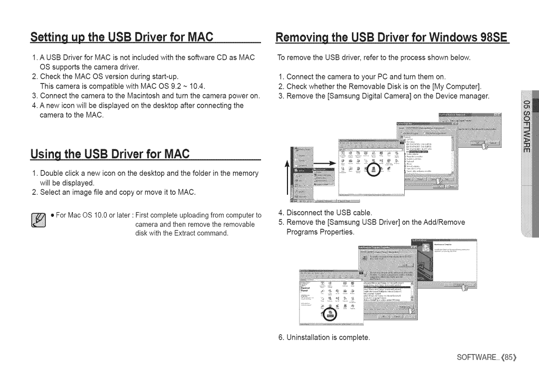 Samsung S760 manual Setting up the USB Driver for MAC, Using the USB Driver for MAC 