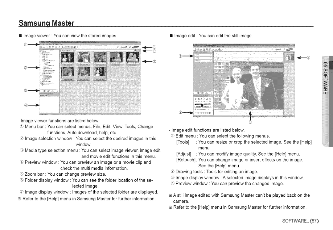 Samsung S760 manual Software 