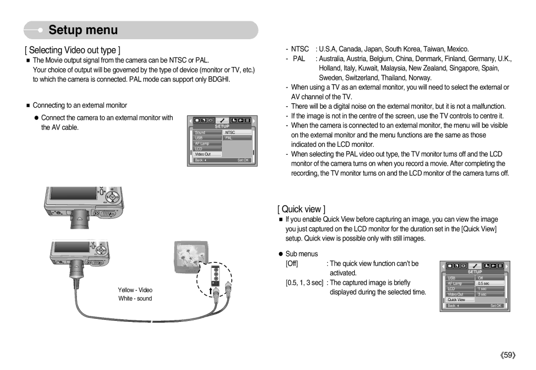 Samsung S830 user manual Selecting Video out type, Ntsc 