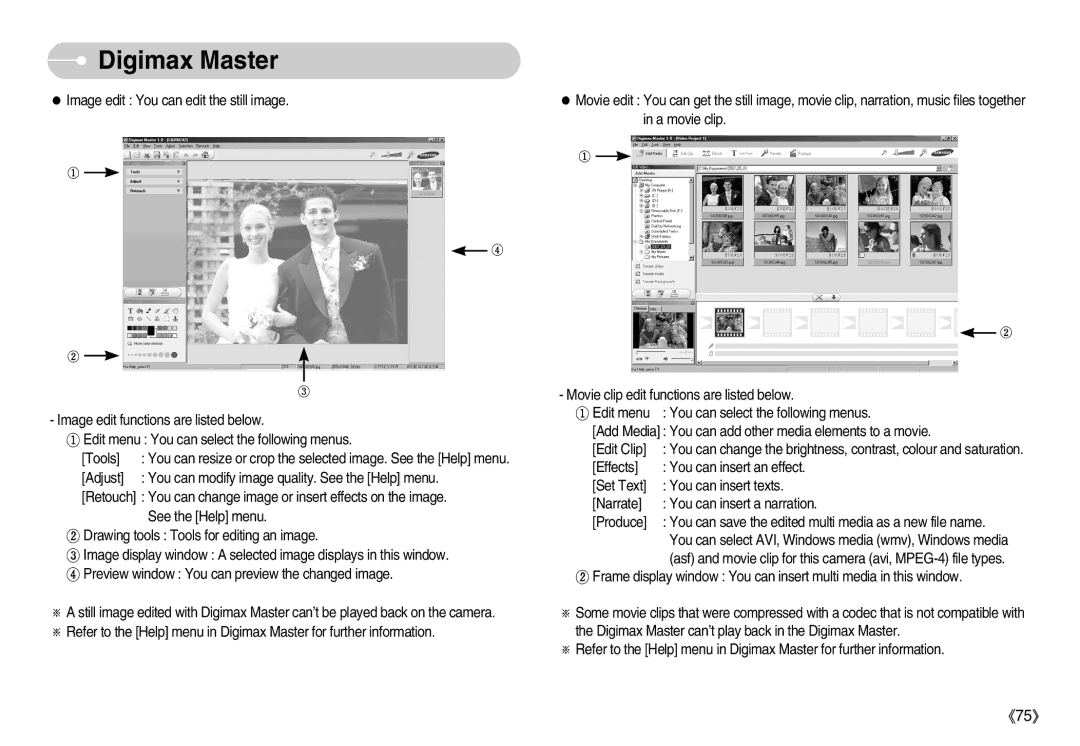 Samsung S830 user manual Digimax Master 