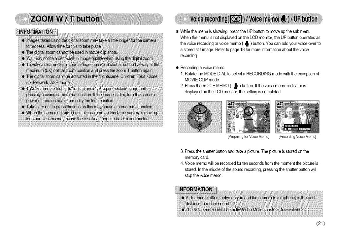 Samsung S850 manual Preparing for Voice Memo 