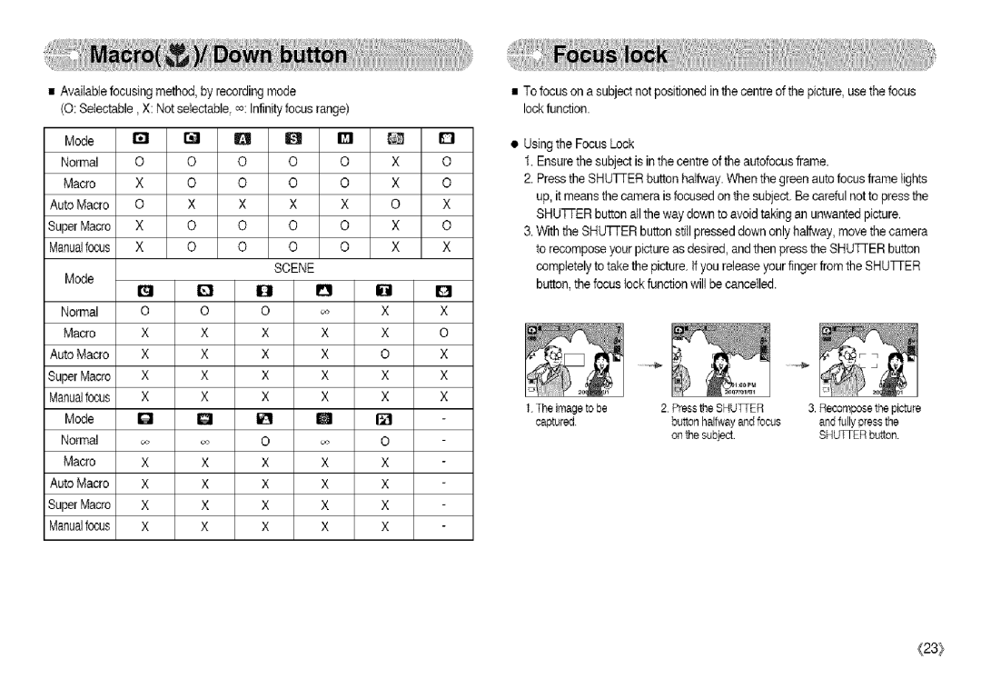 Samsung S850 manual Rill, Scene 