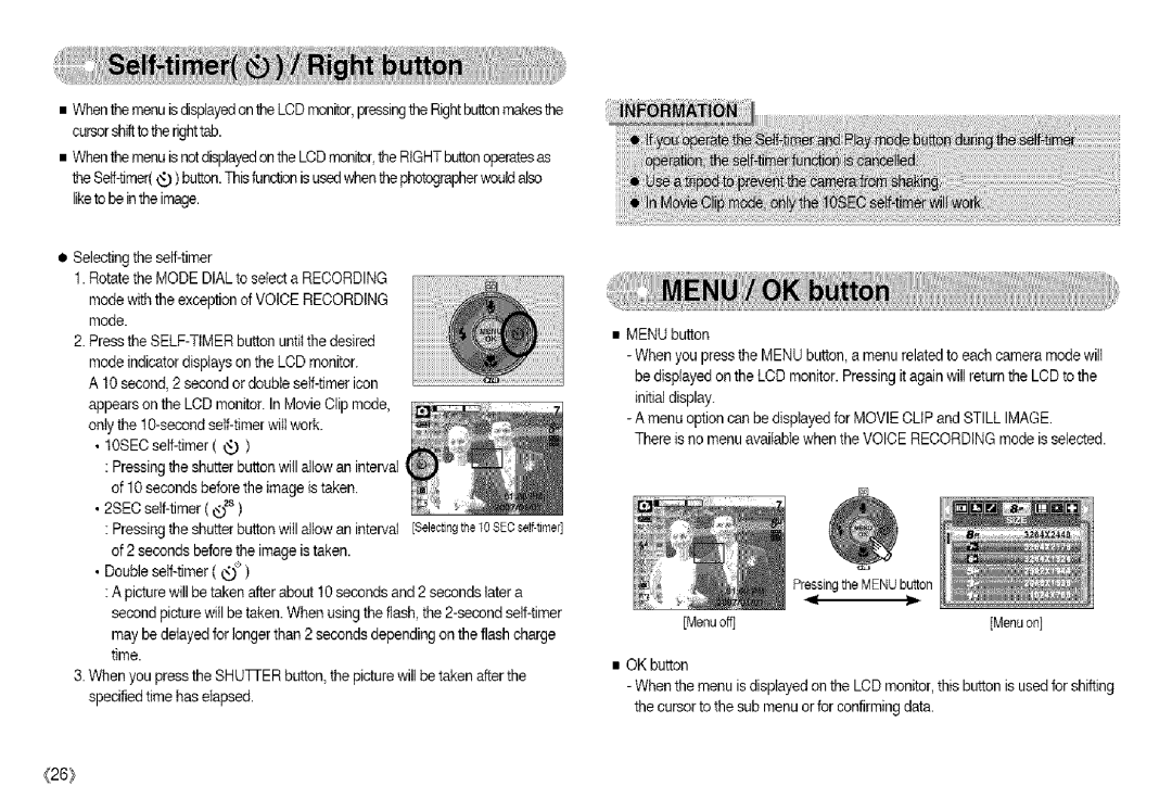 Samsung S850 manual Menu oft Menu on 