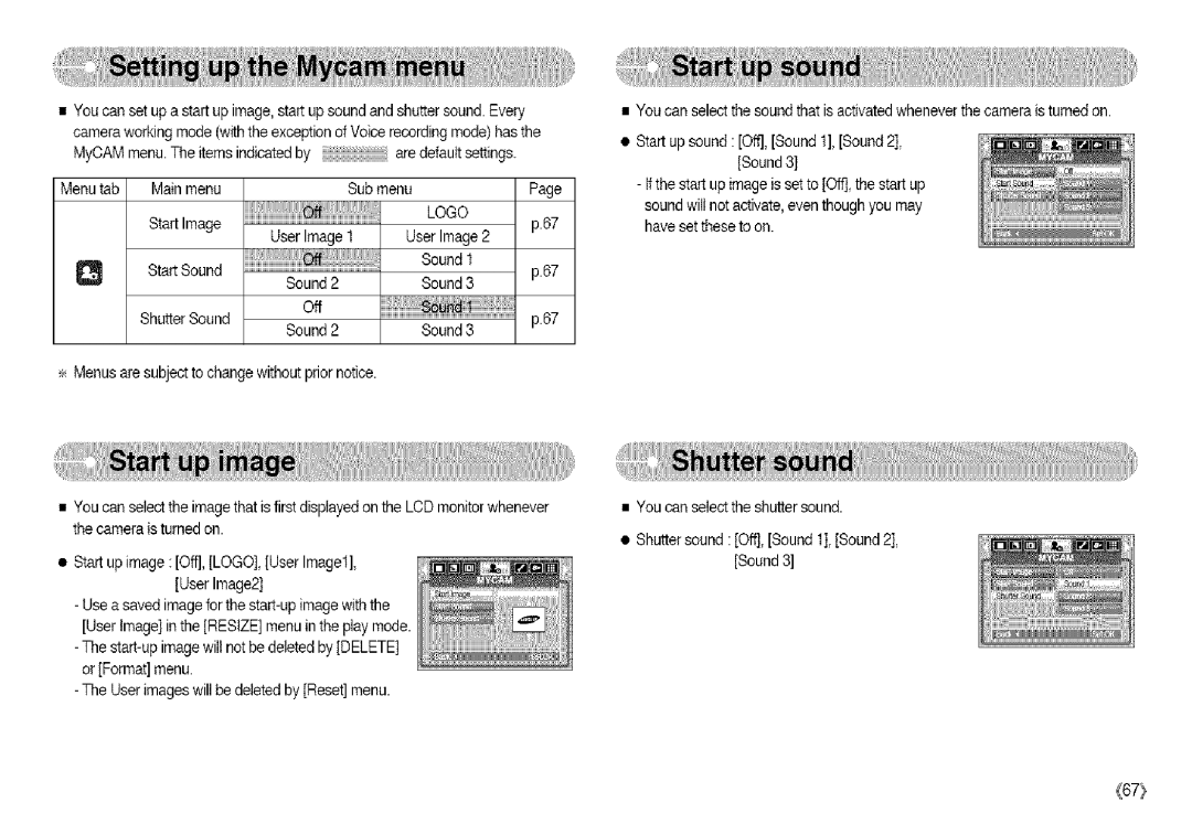 Samsung S850 manual Submenu, Logo 