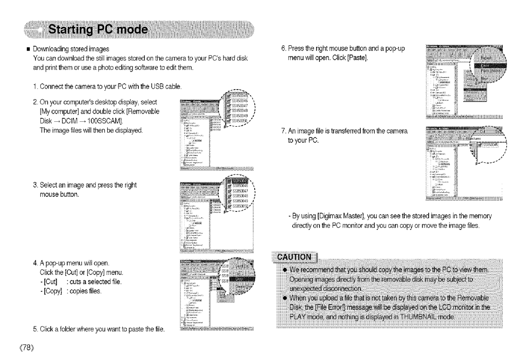 Samsung S850 manual Clicka folderwhereyouwantto pastethefile 