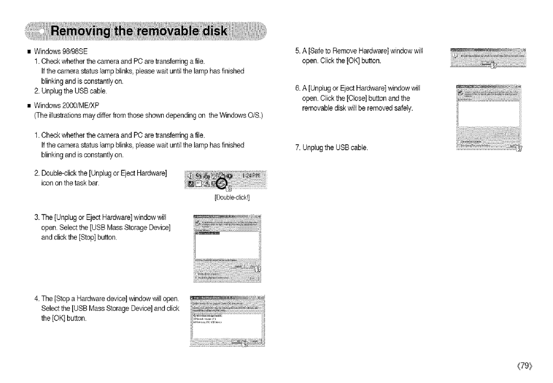 Samsung S850 manual Double-clicH 