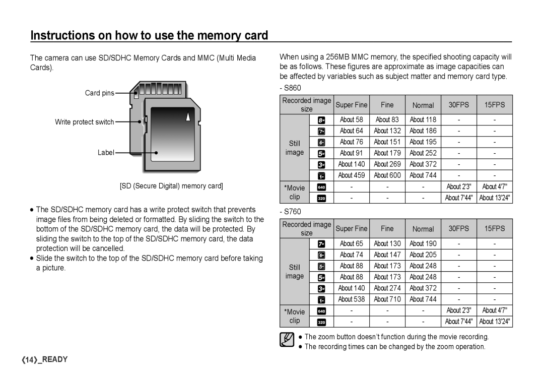 Samsung S860 manual S760, Fine Normal, Image, Clip 