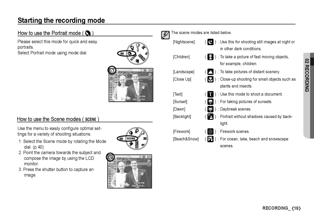 Samsung S860 manual How to use the Portrait mode 