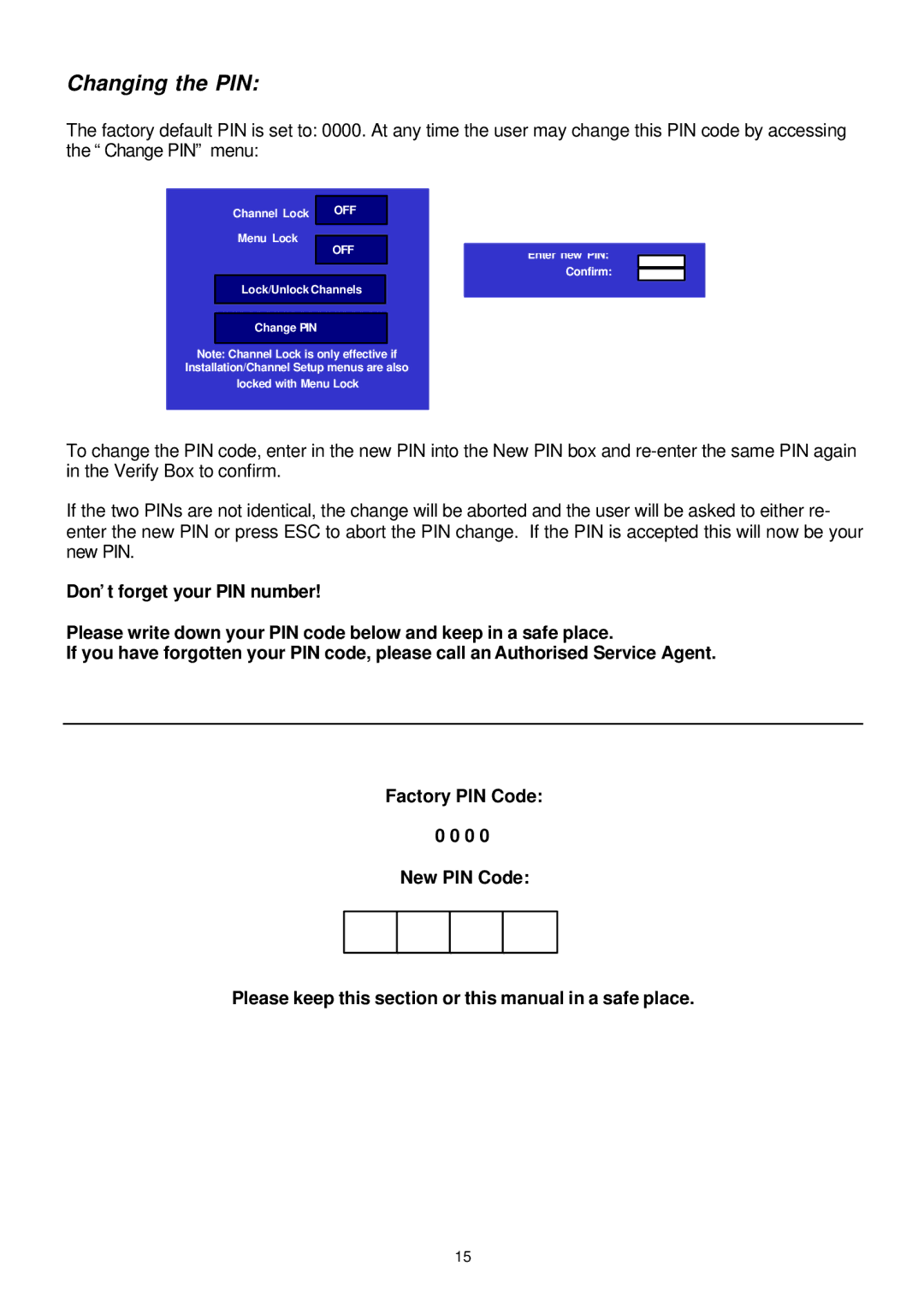 Samsung SADPCI-202 instruction manual Changing the PIN 