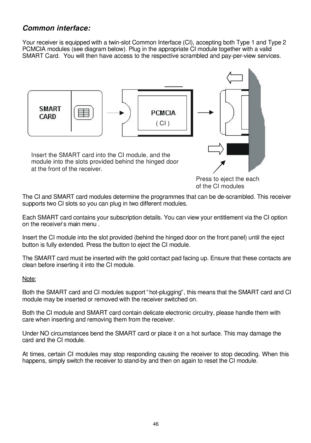 Samsung SADPCI-202 instruction manual Common interface 