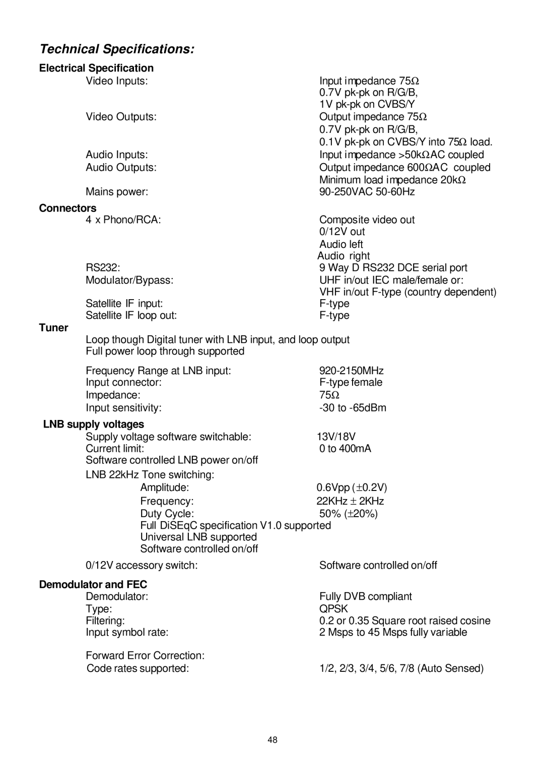 Samsung SADPCI-202 instruction manual Technical Specifications 