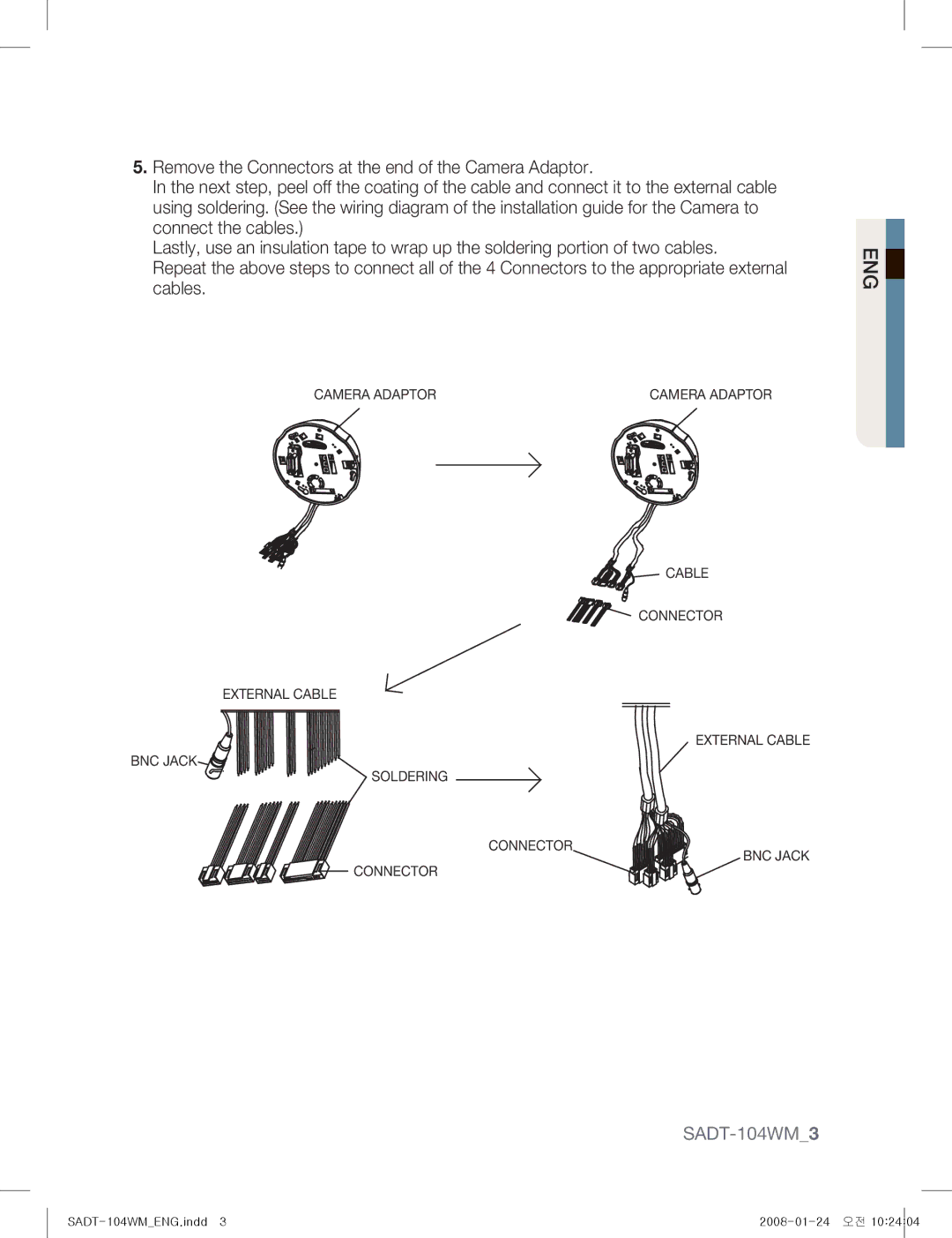 Samsung SADT-104WM manual Camera Adaptor 