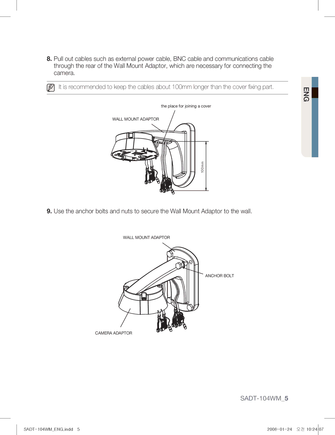 Samsung SADT-104WM manual Wall Mount Adaptor 