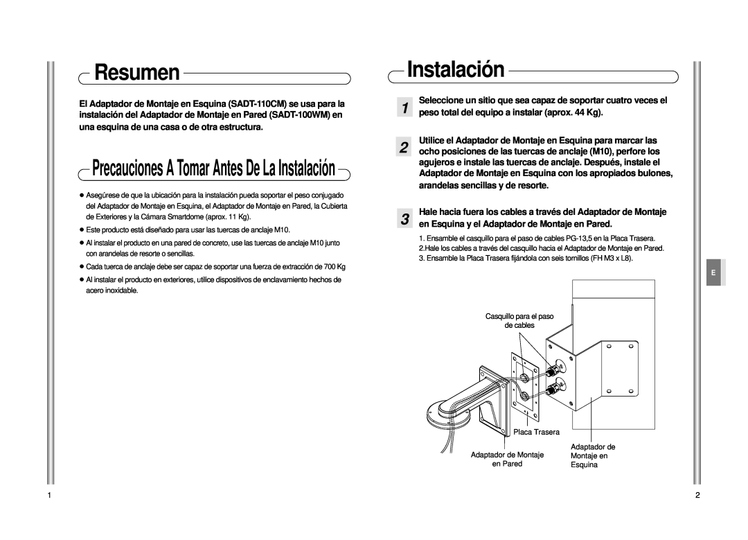 Samsung Sadt-110cm installation manual Resumen, Precauciones A Tomar Antes De La Instalación 